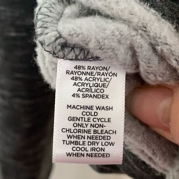 Lou & Grey Space Dye Drop Shoulder Sweater Pullover Wide Neck Grey Gray Small - Picture 5 of 7